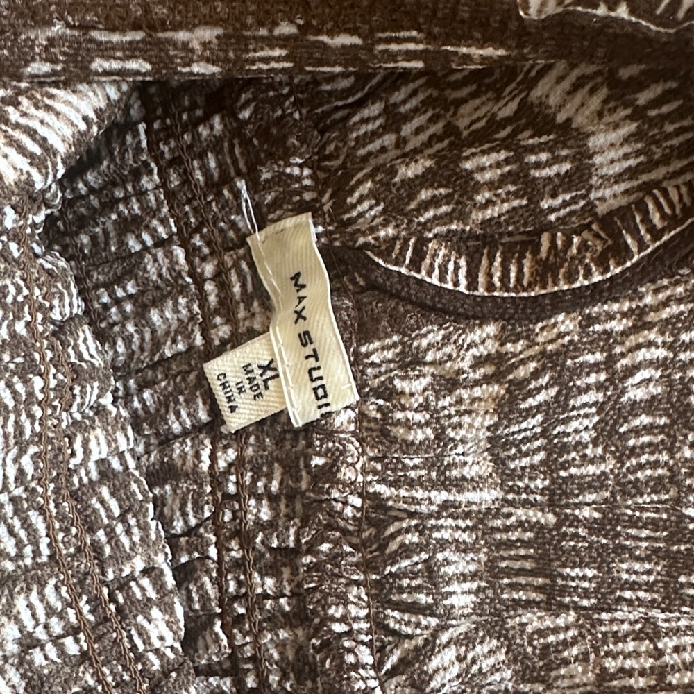Max Studio Chic Brown Patterned Jumpsuit Jumper R… - image 6